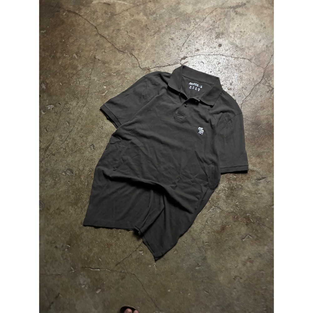 Abercrombie & Fitch Mens Large Tall Grey Dont Sweat It Performance Polo Shirt - Picture 2 of 6